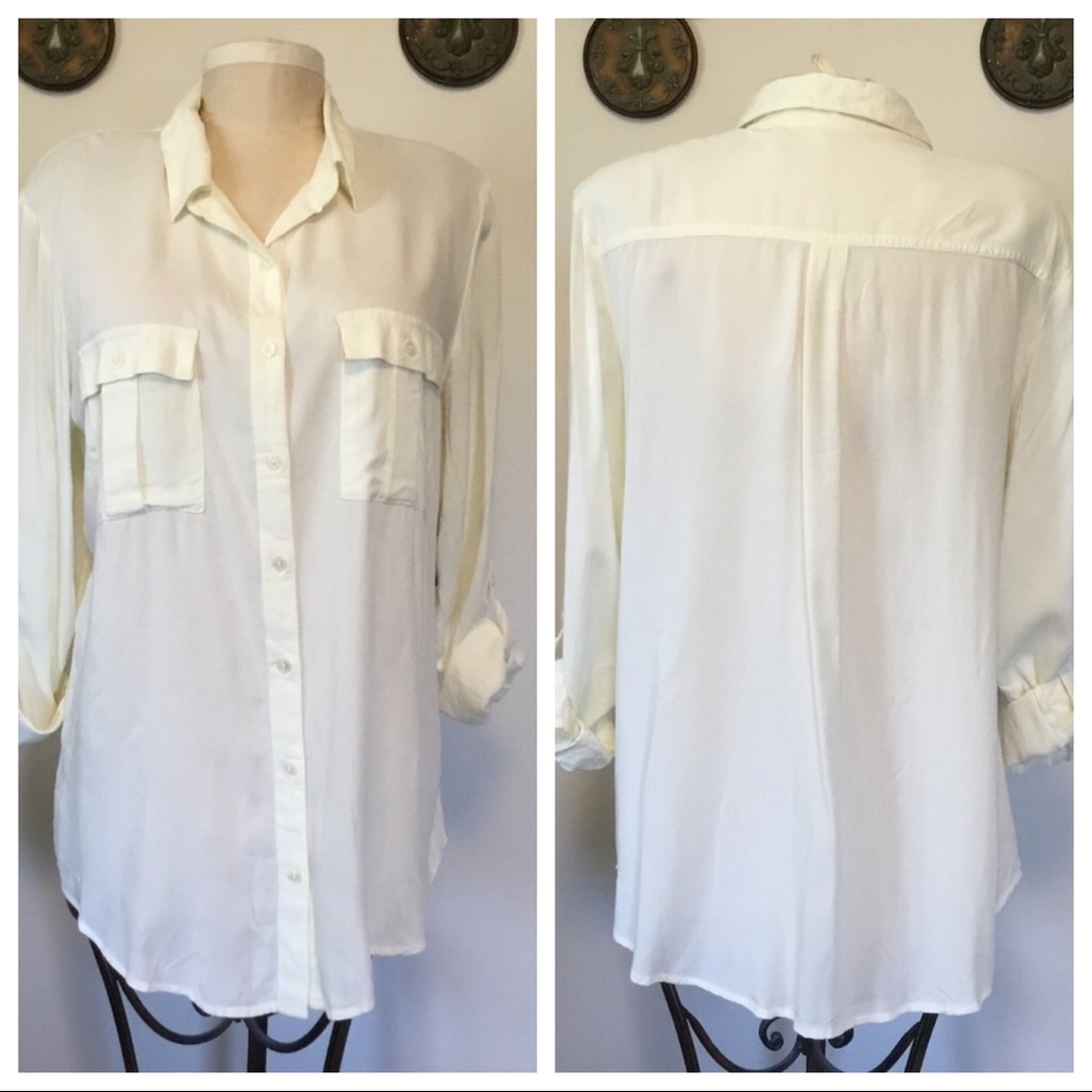 Faded Glory ivory NWT rayon tunic/shirt